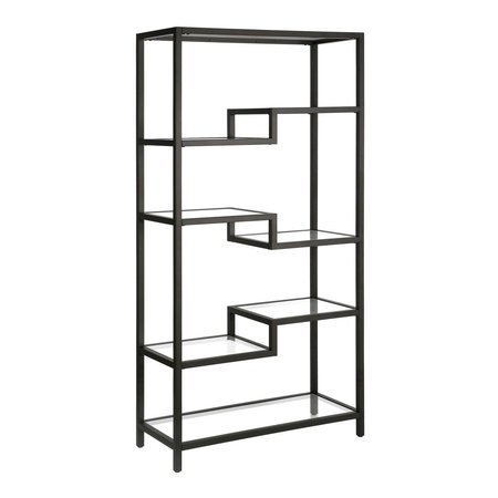 HUDSON & CANAL Henn &amp; Hart Johann Blackened Bronze Bookcase - 68 x 34 x 14 in. BK0451